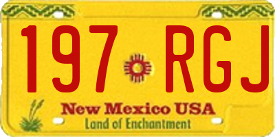 NM license plate 197RGJ