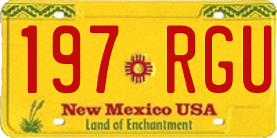 NM license plate 197RGU