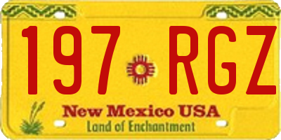 NM license plate 197RGZ