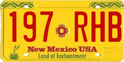 NM license plate 197RHB