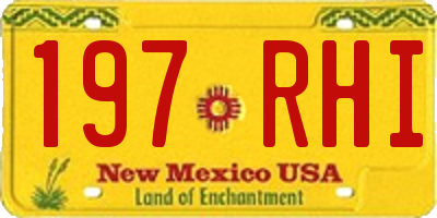 NM license plate 197RHI