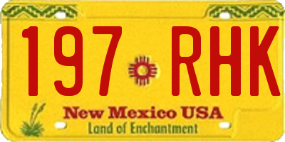 NM license plate 197RHK