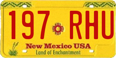 NM license plate 197RHU