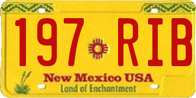 NM license plate 197RIB