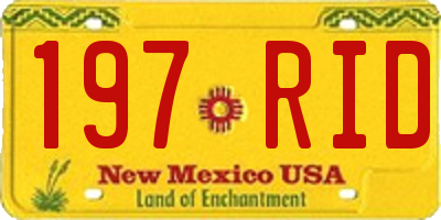 NM license plate 197RID