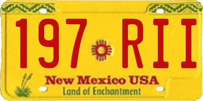 NM license plate 197RII