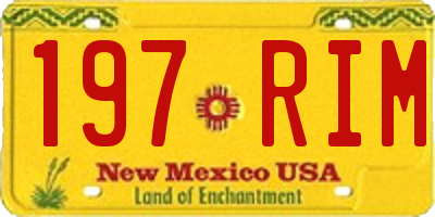 NM license plate 197RIM