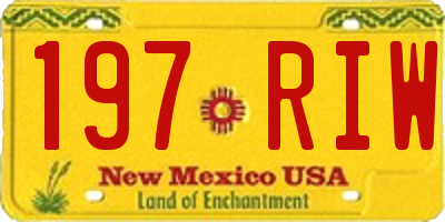 NM license plate 197RIW