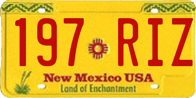 NM license plate 197RIZ