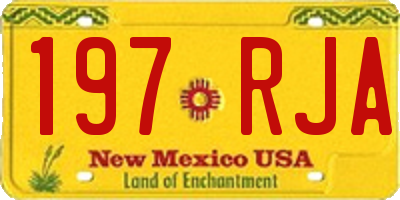 NM license plate 197RJA