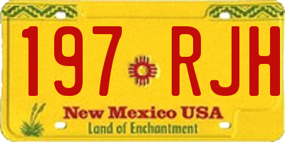 NM license plate 197RJH