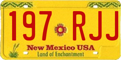 NM license plate 197RJJ