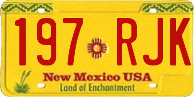 NM license plate 197RJK