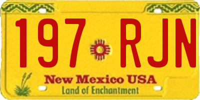 NM license plate 197RJN