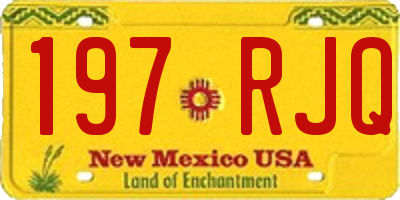 NM license plate 197RJQ