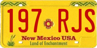NM license plate 197RJS