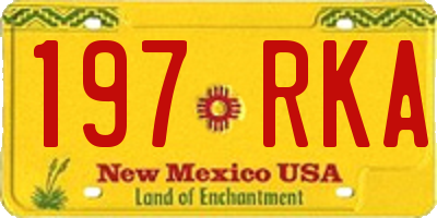 NM license plate 197RKA