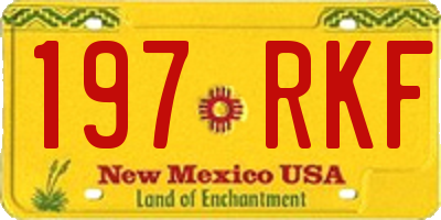 NM license plate 197RKF