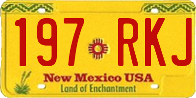 NM license plate 197RKJ