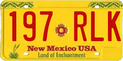 NM license plate 197RLK