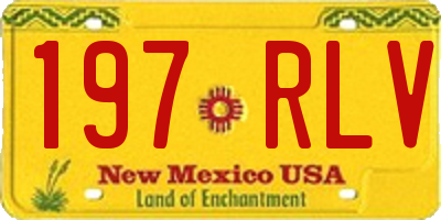 NM license plate 197RLV
