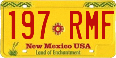 NM license plate 197RMF