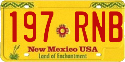 NM license plate 197RNB