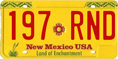 NM license plate 197RND