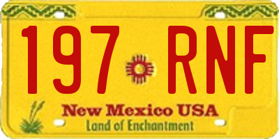 NM license plate 197RNF