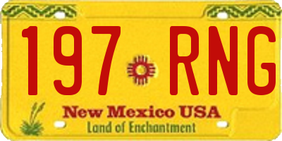 NM license plate 197RNG