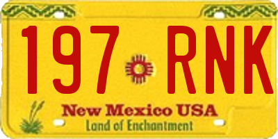 NM license plate 197RNK