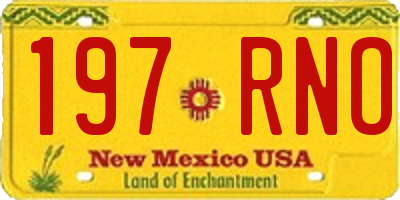 NM license plate 197RNO