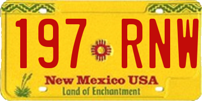 NM license plate 197RNW