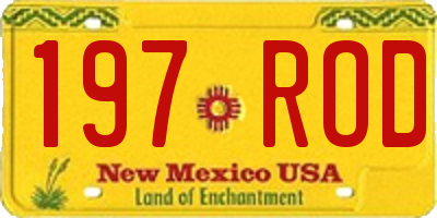 NM license plate 197ROD