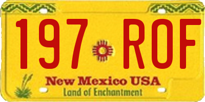 NM license plate 197ROF