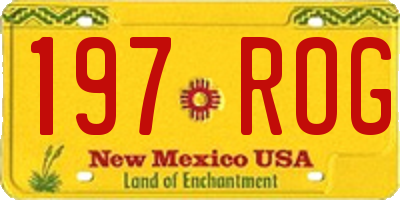 NM license plate 197ROG