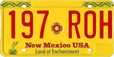 NM license plate 197ROH