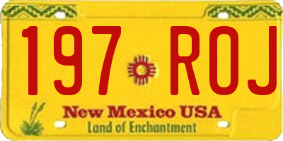 NM license plate 197ROJ