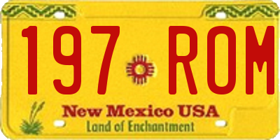 NM license plate 197ROM