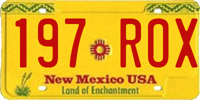 NM license plate 197ROX