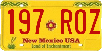 NM license plate 197ROZ