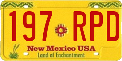 NM license plate 197RPD