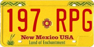 NM license plate 197RPG