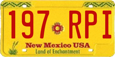NM license plate 197RPI
