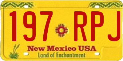 NM license plate 197RPJ