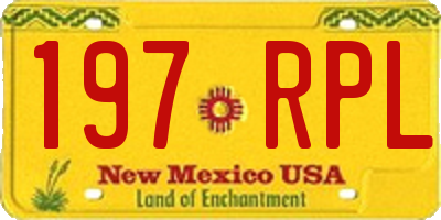 NM license plate 197RPL