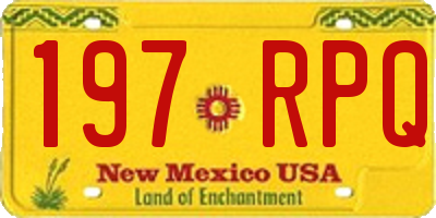 NM license plate 197RPQ