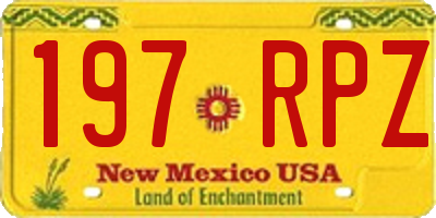 NM license plate 197RPZ