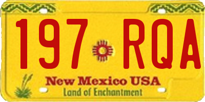 NM license plate 197RQA