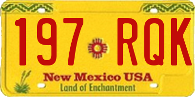 NM license plate 197RQK